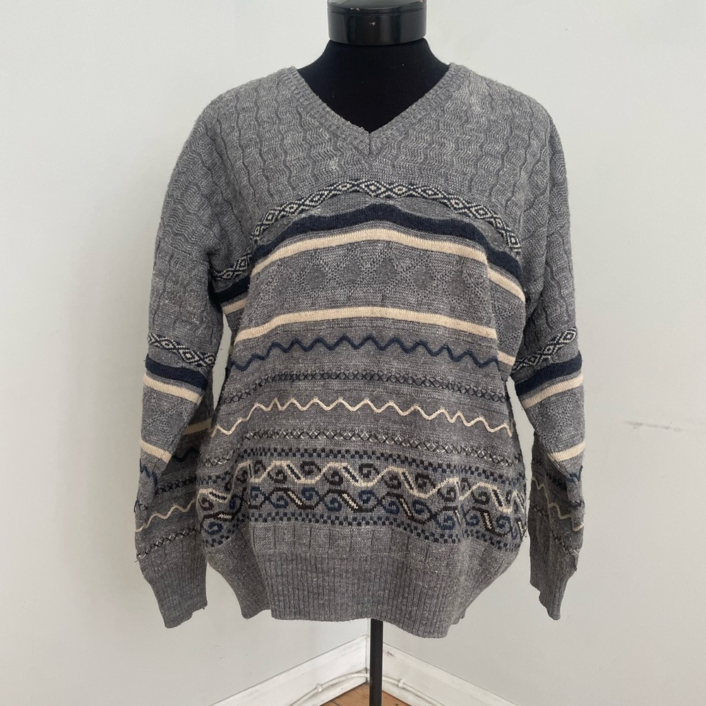 Kapp Australia Gray Patterned Men's Sweater